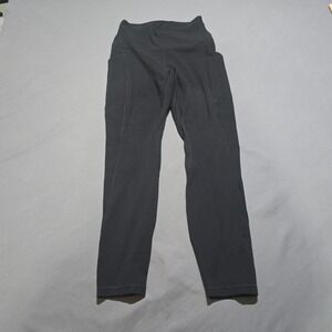 Lululemon Fast and Free Leggings Womens 6 Black High Rise Cropped LW5DCES‎